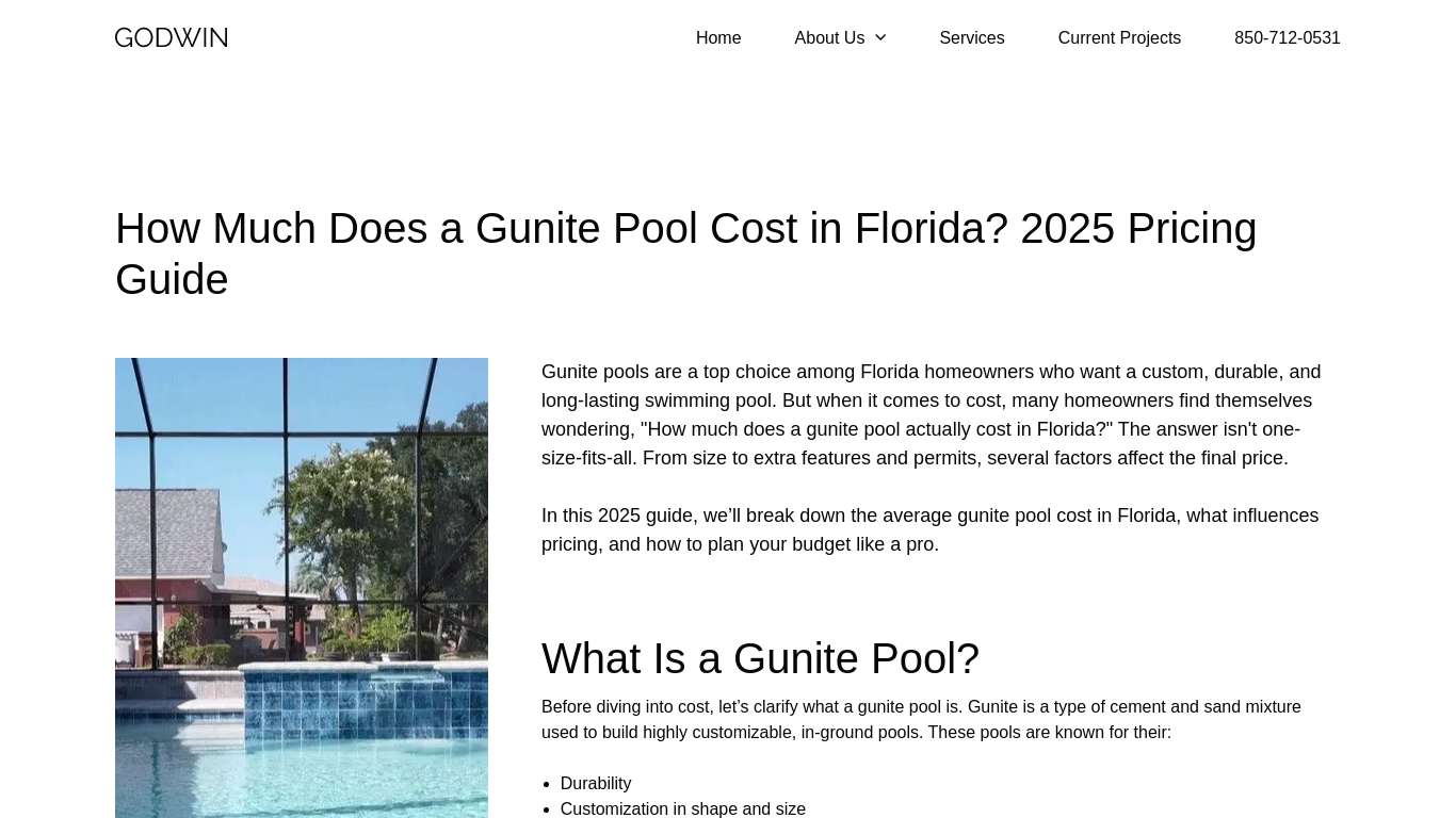 Gunite Pool Construction Costs